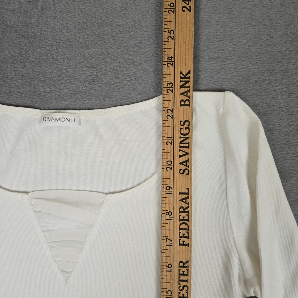 Rivamonti Shirt Womens Medium White Long Sleeve Cotton Classic Top Blouse - Picture 4 of 5